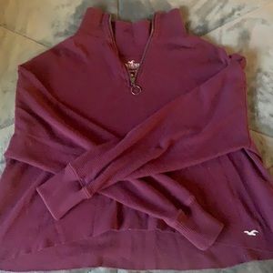 Hollister zip down light sweater shirt